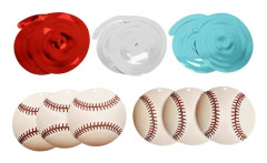 Baseball Födelsedagsfestdekorationer: 6-pack Hängande Virvlar Baseball Dekorativa Taggar för
