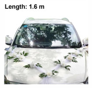 Wedding Car Flower Plate with Bow Ribbon and Plush Bear