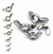 80 st Wingmuttrar Silver Rostfritt Stål Vingmuttrar M3 M4 M5 M6 M8 M10 M12 Lämpliga för DIY-verktyg