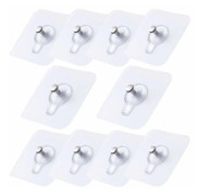 10-pack självhäftande bildkrokar, transparenta självhäftande bildkrokar, bildhängare utan borrning, självhäftande bildhängare