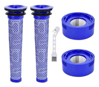 Ersättningsfilter för Dyson V7, V8 Animal Absolute Motorhead dammsugare, 2 HEPA-efterfilter och 2 förfilter, ersätter delar 965661-01 och 96
