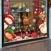 Jul snöflinga fönsterdekaler för glas, juldekaler juldekorationer inomhus semester snöflinga jultomte ren dekaler för fest