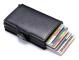 RFID Blocking Card Holder - Pop Up Wallet for 14 Cards - Leather and Aluminum Credit Card Case with Money Clip Dark Blue Dark Blue