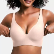 BH Trådlös Sömlös Jelly BH Mjuk Andningsbar Push Up Komfort Underkläder Lättvikts Vardagsbruk för Kvinnor*【Hud】hudton*XL 【Skin】skin tone XL