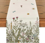 Antika örter vilda blommor sommarbordslöpare, vår höst kök
