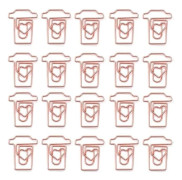 (Roséguld) 100 st Söta Gem av Papper Kaffe Kopp Formade Gem Bärbara Pappersklämmor Bokmärken Mini Metall Gem Roliga Gem för Kontor Ho