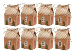 20 Pcs Christmas Gift Boxes, Christmas Decoration Kraft Paper Gift Box, Small Christmas Gift Box for Gift Wrapping Candy