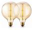 Set of G125 King Size Globe Vintage Edison, 40W E27 Old-fashioned - Industrial - Dimmable - Decorative Light Bulbs, 2-pack