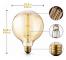 Set of G125 King Size Globe Vintage Edison, 40W E27 Old-fashioned - Industrial - Dimmable - Decorative Light Bulbs, 2-pack