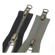 2-pack 70cm #8 Metal Zippers Double Slider Separating Black Metal Zipper A-zipper Slider Zipper For Jackets