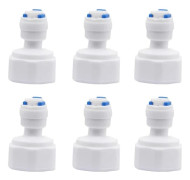 Set med 6 snabbkopplingar för vattenfilter och RO-system, 1/4 \" OD hona