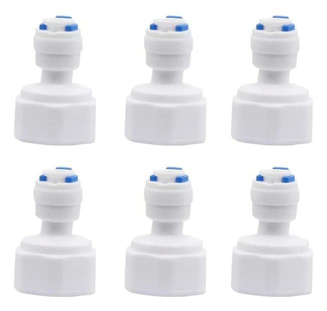 Set med 6 snabbkopplingar för vattenfilter och RO-system, 1/4 \" OD hona
