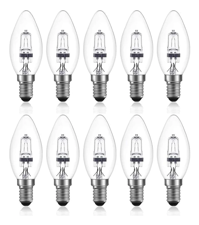 42W E14 C35 Dimbar Halogenlampa AC 220-240V Varmvit 2700K E14 Transparent Halogen Glödlampa (10-pack)