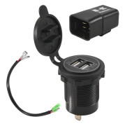 Motorcycle Dual USB Charger with Relay Fits for 650 1000 X300 X650 Ninja400 Ninja650