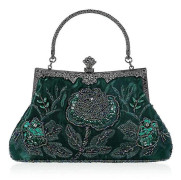 Vintage-inspired Pearl Embroidered Floral Evening Bag for Wedding and Party