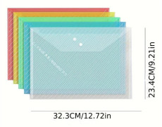 Förtjockade Färgade Filpåsar A4, Genomskinliga Knäppbara Filpåsar med Stor Kapacitet för Kontorsdokument och Studentprovspåsar transparent white 1 PCS