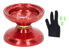 Yoyo Boll Oresponsiv Aluminiumlegering Stabilitet Avancerad Yoyo med 3st Snören Handske Röd