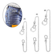 Fickkedja med nyckelring för byxor, bälte, jeans, biker, dödskalle, plånbokskedja, cool plånboksnyckelring för cykel, jeans, gotisk rock 25 cm 25cm