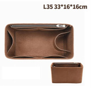 Bag Organizer Felt Cloth Insert 25 30 35 Makeup Handbag Coffe StyleB L Coffe StyleB L