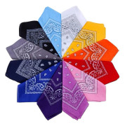 [LD]12 st 12 färger 54*54cm Paket Bandana Halsduk Unisex Näsduk