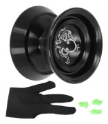 YoYo Boll Oresponsiv Aluminiumlegering Avancerad Fade Free Utsökt för Tävling med Handske 3st Snören Svart