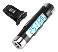 Clip-on Lastbilsbil LCD Termometer Bil Digital Bakgrundsbelysning Klockmonitor Vit Bakgrundsbelysning