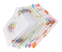 10 Pcs Vintage Floral Cotton Handkerchief Pocket Handkerchief Bulk Set Multicolor (F849) for Women multicolor 30x30cm 30x30cm multicolor