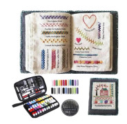 [LD]Högkvalitativ DIY-broderibok, broderimönsterbok, broderihantverkspresentpaket, inkluderar 24-pack broderitråd och 86 syverktyg As Shown