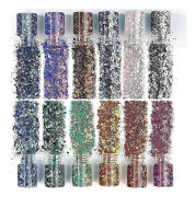 Holografiskt Nagelkonst Glitter Blandade Hexagon Paljetter Dekoration Flakes DIY