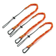 Elastic Safety Lanyard with Carabiner - 3 Pieces in Visible Nylon Length 80 cm, Load Capacity 6.8 kg Easy Tool Installation