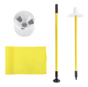Träning Golf Hål Stång Cup Flagga Stick Avtagbar 2 Sektion Golf Putting Green Flaggsticka Gul