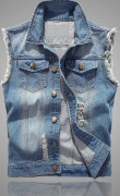 Retro Casual ärmlös jeansväst för män 4X