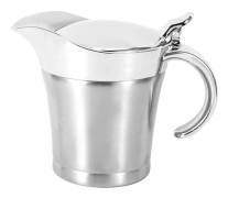 750ML Sauce Jug 304 Stainless Steel Sauce Boat Double Wall Gravy Boat with Lid