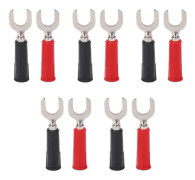 10st Gaffel Spade Trådkontakter PVC Mässing Material 8mm/0.3in Y Typ 4mm/0.2in Hål U Typ Banankontakt 30Vac?60Vdc