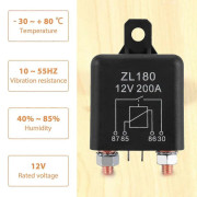 [DT]12V 200A Relä Bil Lastbil Motorfordon Båt Bil Kraftig Delad Laddning ZL180 med 2-stifts Fotavtryck