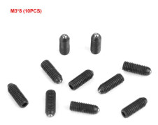 10st M3 Skruvgänga Hex Socket Kolstål Kulkolv Set (M3*8)