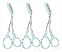 Ögonbrynstrimmer Sax med Kam Ögonbrynsformande Sax Halkfritt Fingergrepp Hårborttagning Grooming Tillbehör För Män Kvinnor (svart, Rosa, Blå)-C robin blue