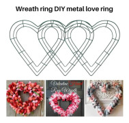 3-pack hjärtformade metallkransar, 30 cm, hjärtformad trådkransram för hem, bröllop, Alla hjärtans dag, DIY