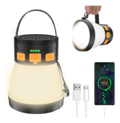 LED Campinglampa, 1500 Lumen Uppladdningsbar Campinglampa med Solpanelsladdning, Vattentät, 8 Ljuslägen, 7500mAh Power Bank, Camping