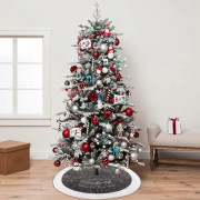 90cm/36 tum Grå Julgransmatta Stor Julgransmatta Rund Plyschmatta Julgransdekorationer Julfest Hemdekorationer