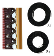 Dragsko, gummiband, tillbehör för hopfällbar stol (svart export (en uppsättning med 2 långa och 2 korta))