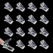 15 st Nagelklämmor: Nagelklämmor för snabb applicering av polygel nagelformer Nagelklämmor Kit för polygel Fingernagelförlängning UV LED Byggklämmor Manikyr