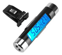 Clip On Lastbil Bil LCD Termometer Bil Digital Bakgrundsbelyst Klocka Monitor Blå Bakgrundsbelysning