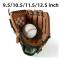 Utomhussport Basebollhandske Softboll Träningsutrustning Storlek 9.5/10.5/11.5/12.5 Vänsterhand För Barn/Vuxna Man Kvinna Träning 1PC BLACK 10.5