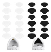 Hälskydd 12 Par Självhäftande Mikrofiberkuddar för Reparation av Hål i Hälen Kompatibla med Sneakers och Högklackat Svart + Vit