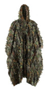 Ghillie Poncho 3D Kamouflage Polyester Lätt Andningsbar Tyst Nät för Jakt Fotografering Fågelskådning Unisex 160 x 120 cm