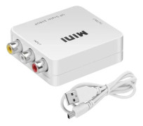 Mini AV till HDMI-adapter RCA till HDMI-kompatibel omvandlare HD 1080P 1920*1080 AV2HDMI Stöd NTSC PAL-utgång AV till HDMI