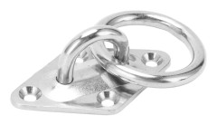 Diamantplatta med ögla M6x66x40mm Rostfritt Stål 316 Väggmonterad Öglekrok för Båt Yacht