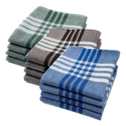 Cotton Handkerchiefs for Men, Thick Woven Absorbent Fabric, Reusable Handkerchiefs for Daily Use, Assorted Colors, 40 x 40 cm, 12-Pack