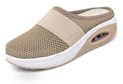 Walking Shoes Breathable Casual Mesh Slip-on Walking Shoes (41 Khaki)